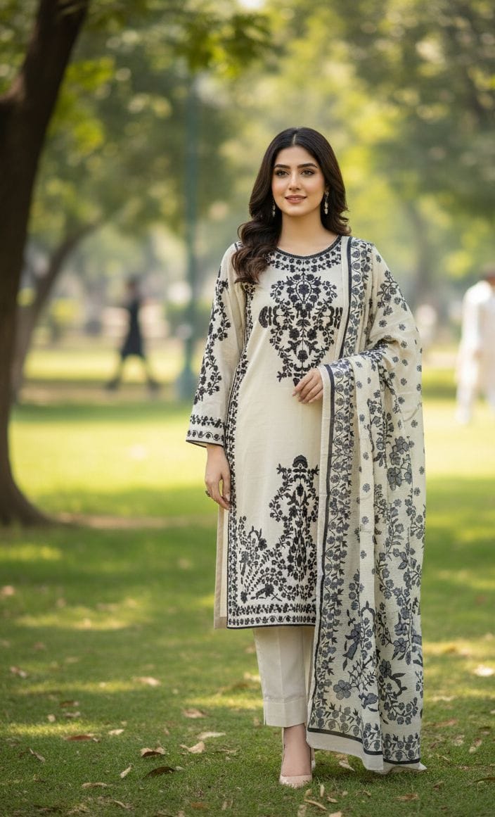 3 PIECE - EMBROIDERED SUIT