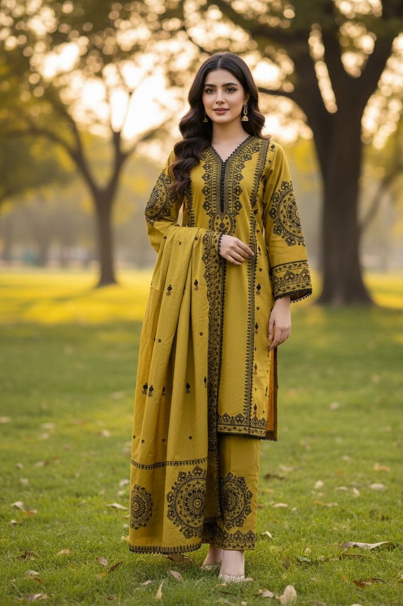 3 PIECE - EMBROIDERED SUIT