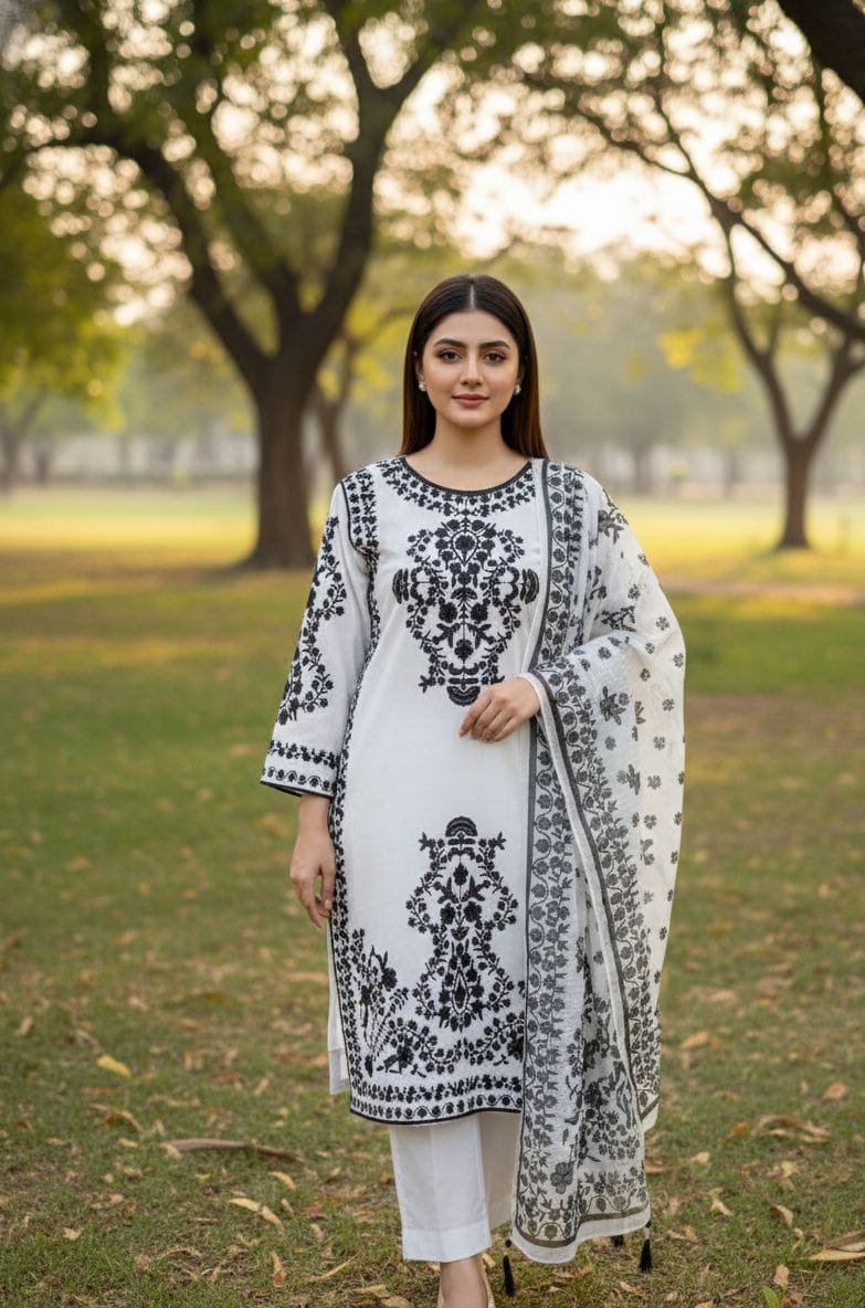 3 PIECE - EMBROIDERED SUIT