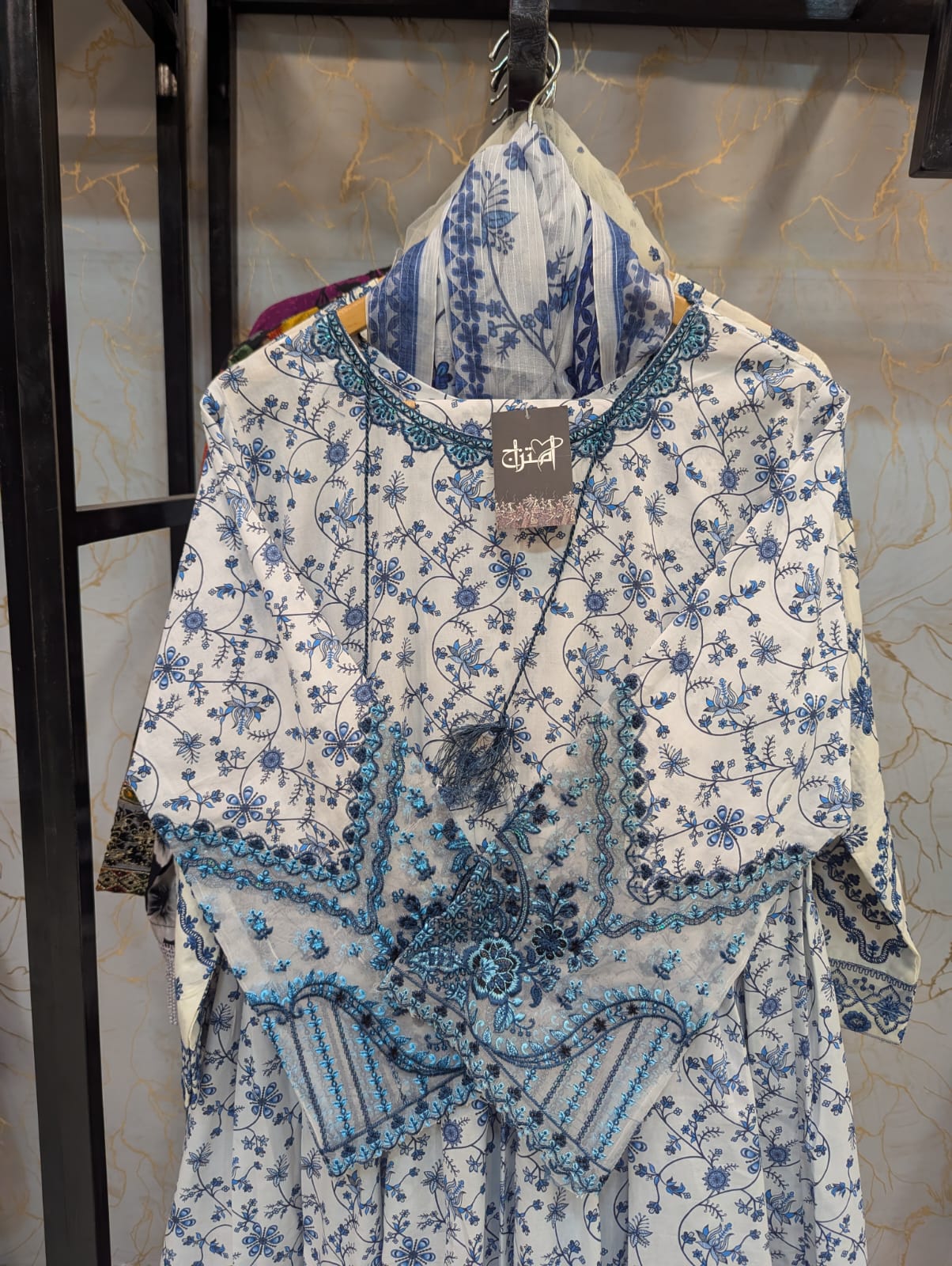 Embroidered Frock 3pc