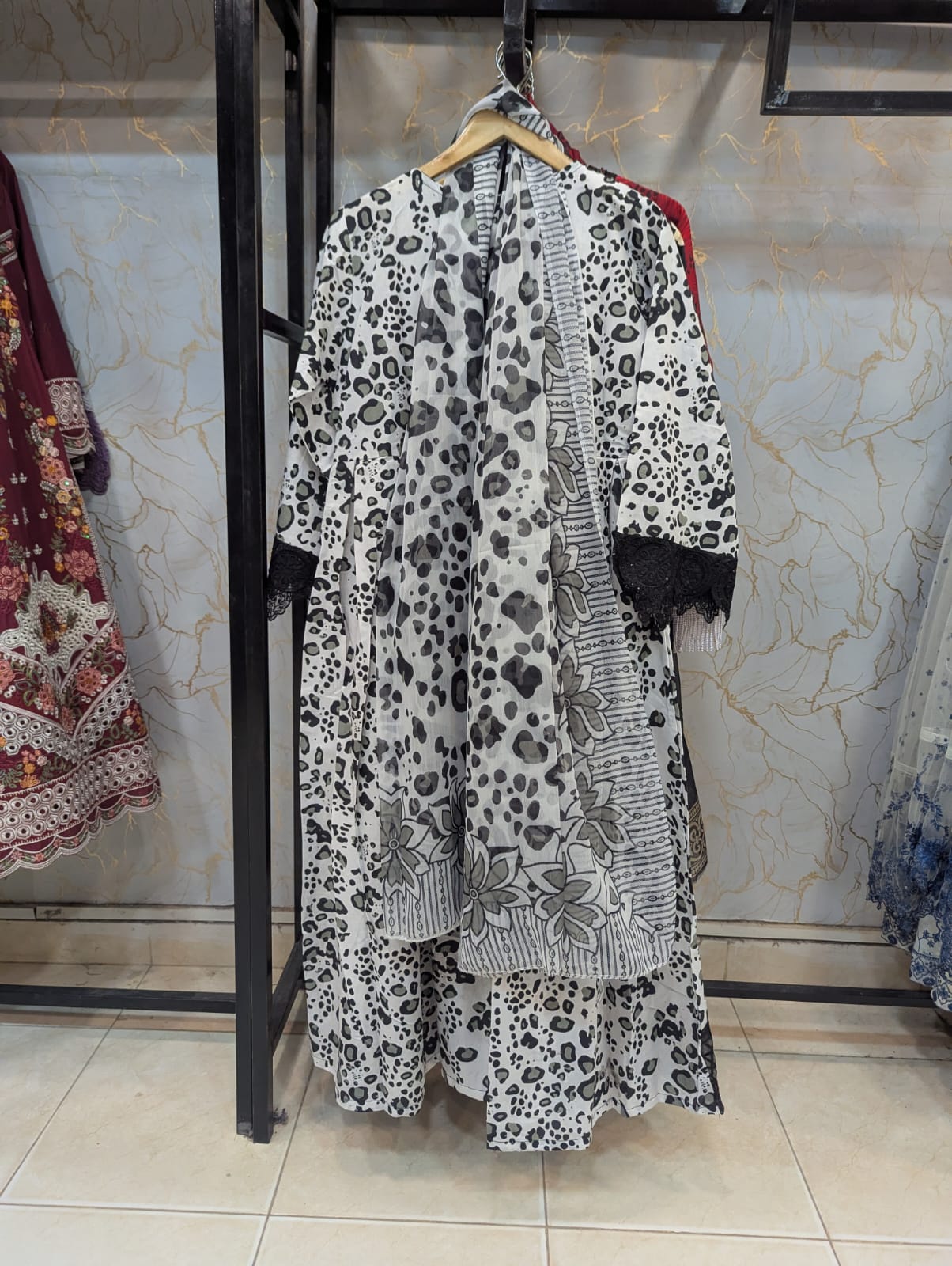 Embroidered Frock 3pc