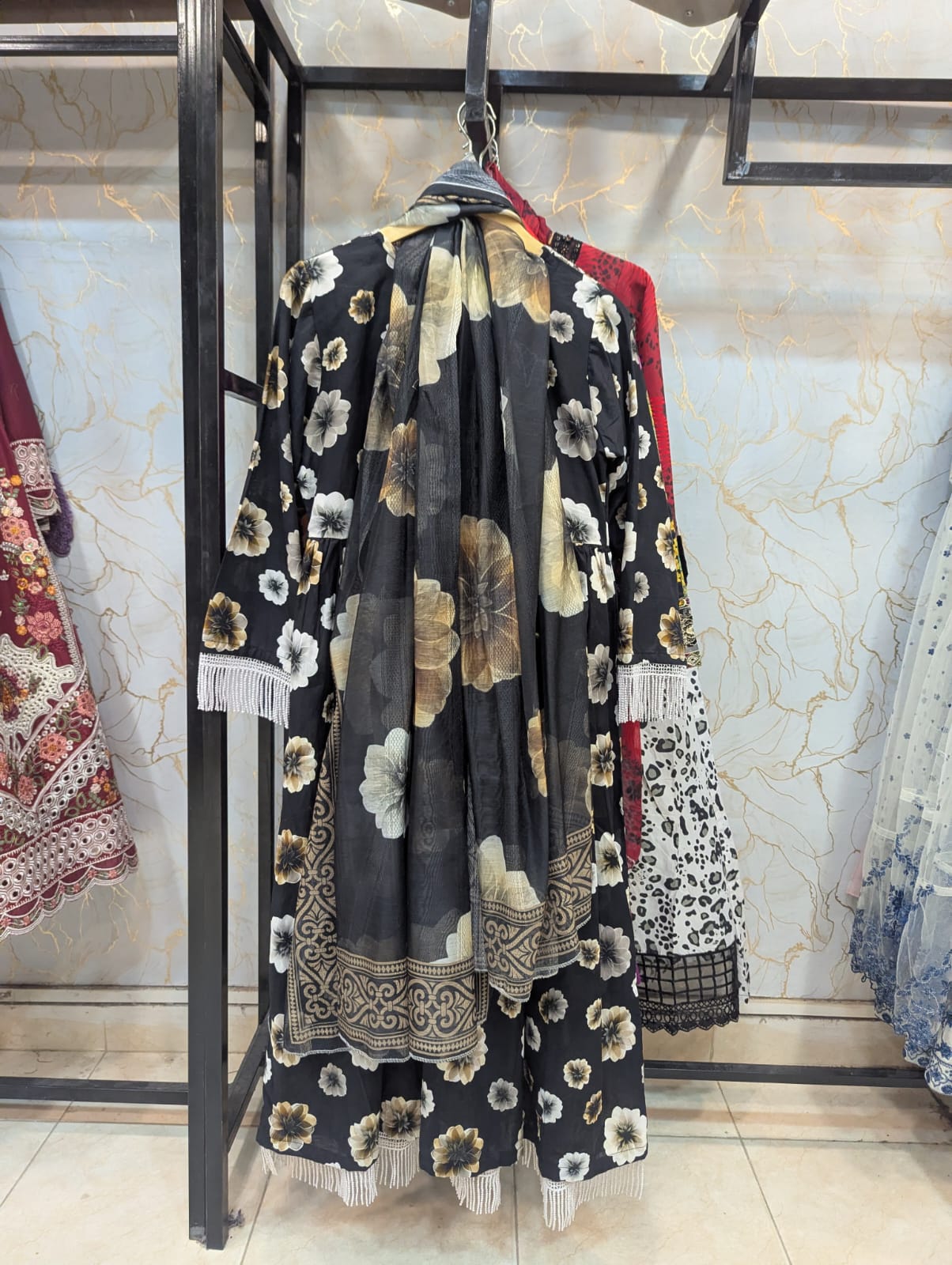 Embroidered Frock 3pc