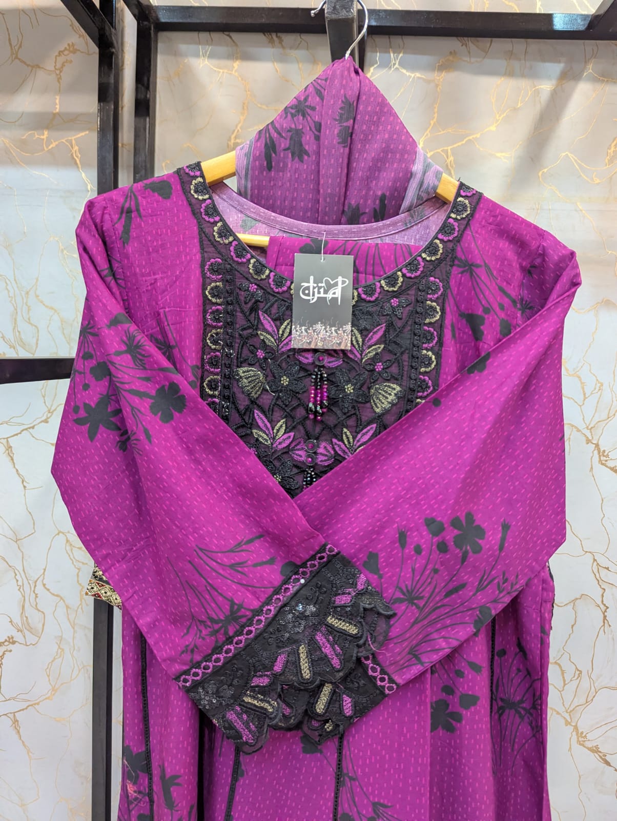 Embroidered Frock 3pc