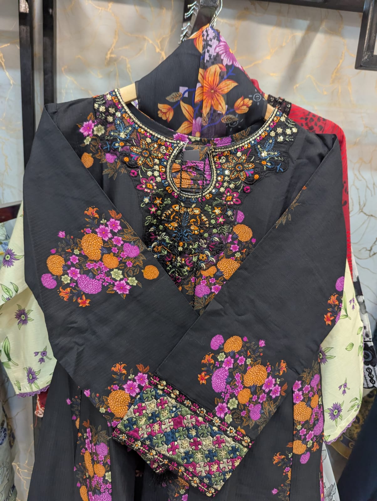 Embroidered Frock 3pc