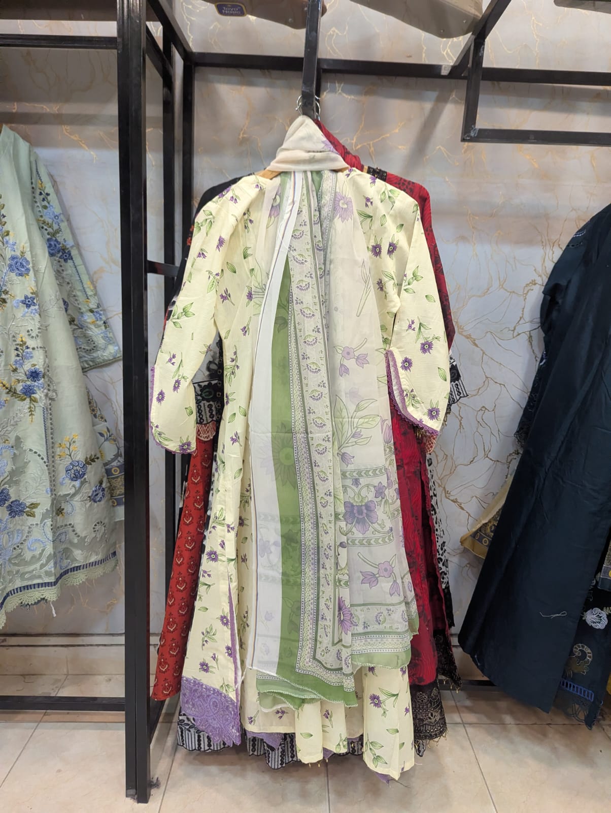 Embroidered Frock 3pc