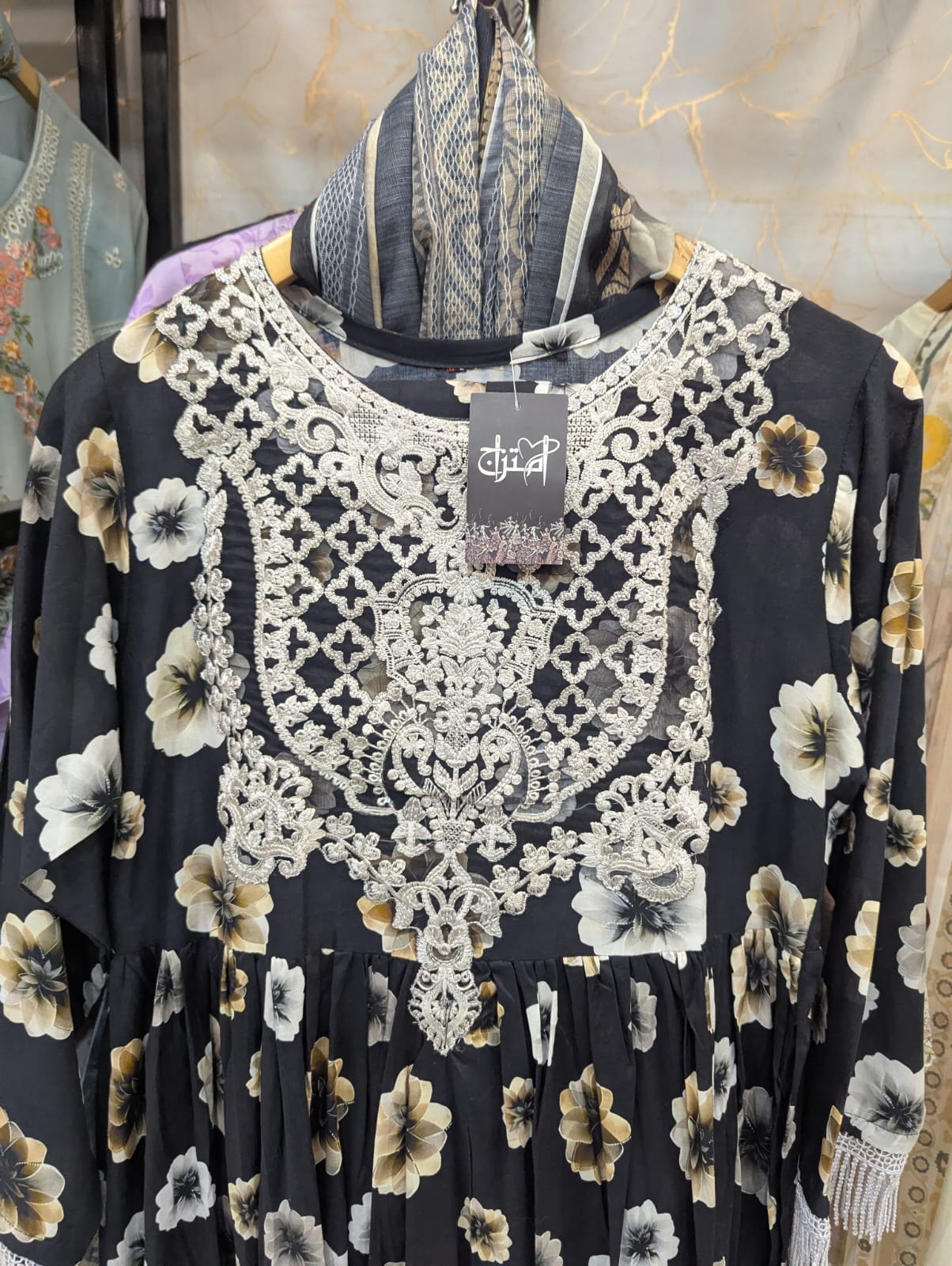 Embroidered Frock 3pc