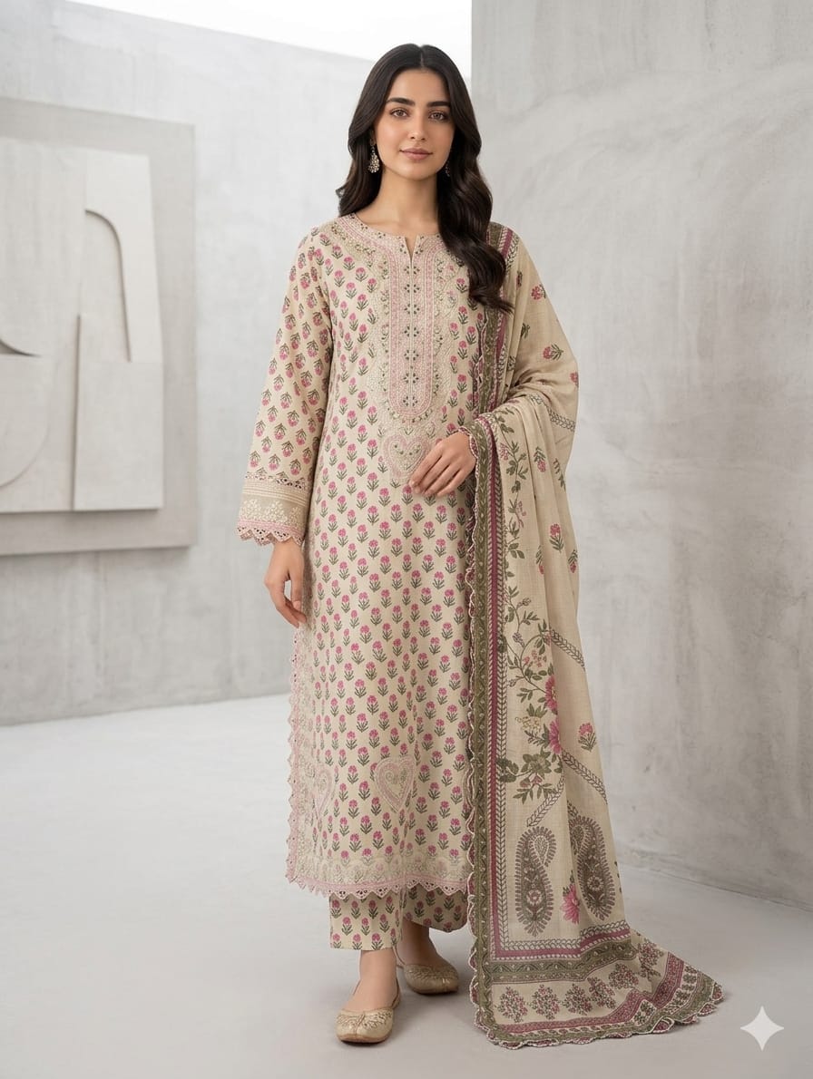 Embroidered Stitch 3pc