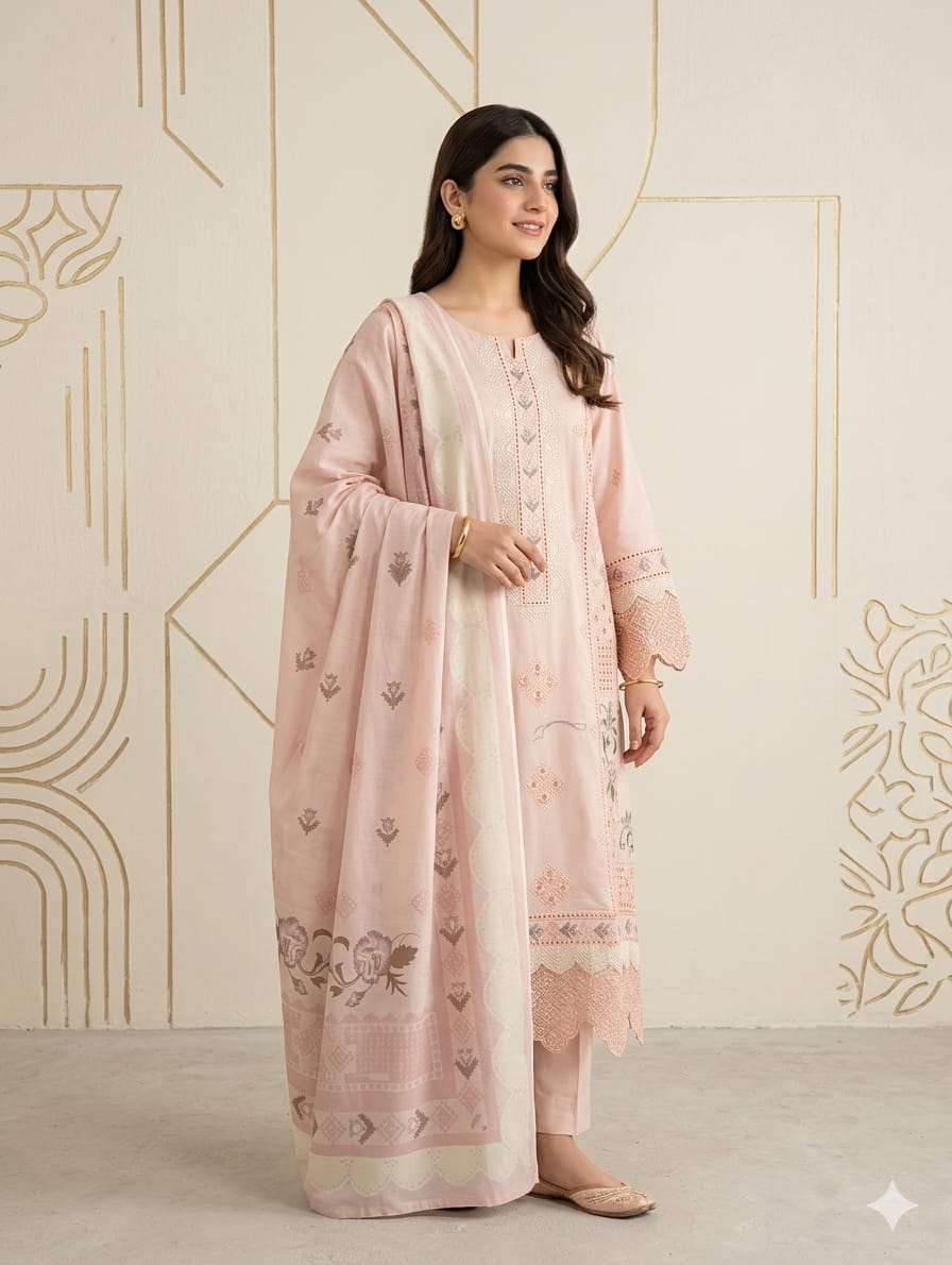 Embroidered Stitch 3pc