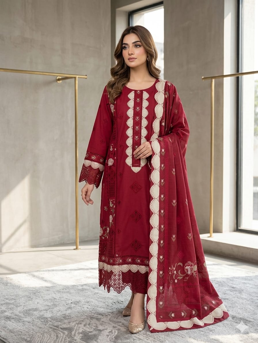 Embroidered Stitch 3pc