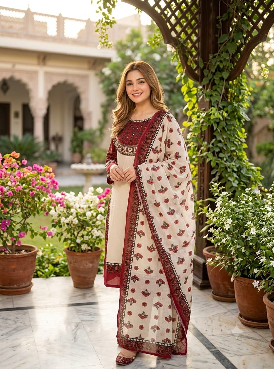 Embroidered Stitch 3pc