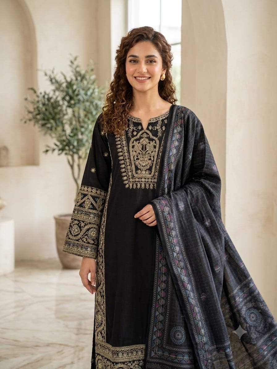 Embroidered Stitch 3pc