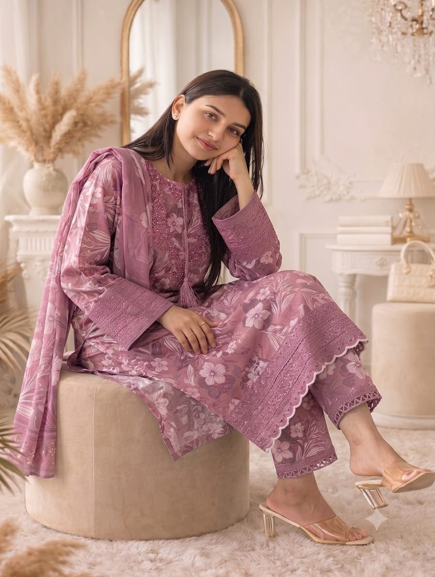 Embroidered Stitch 3pc