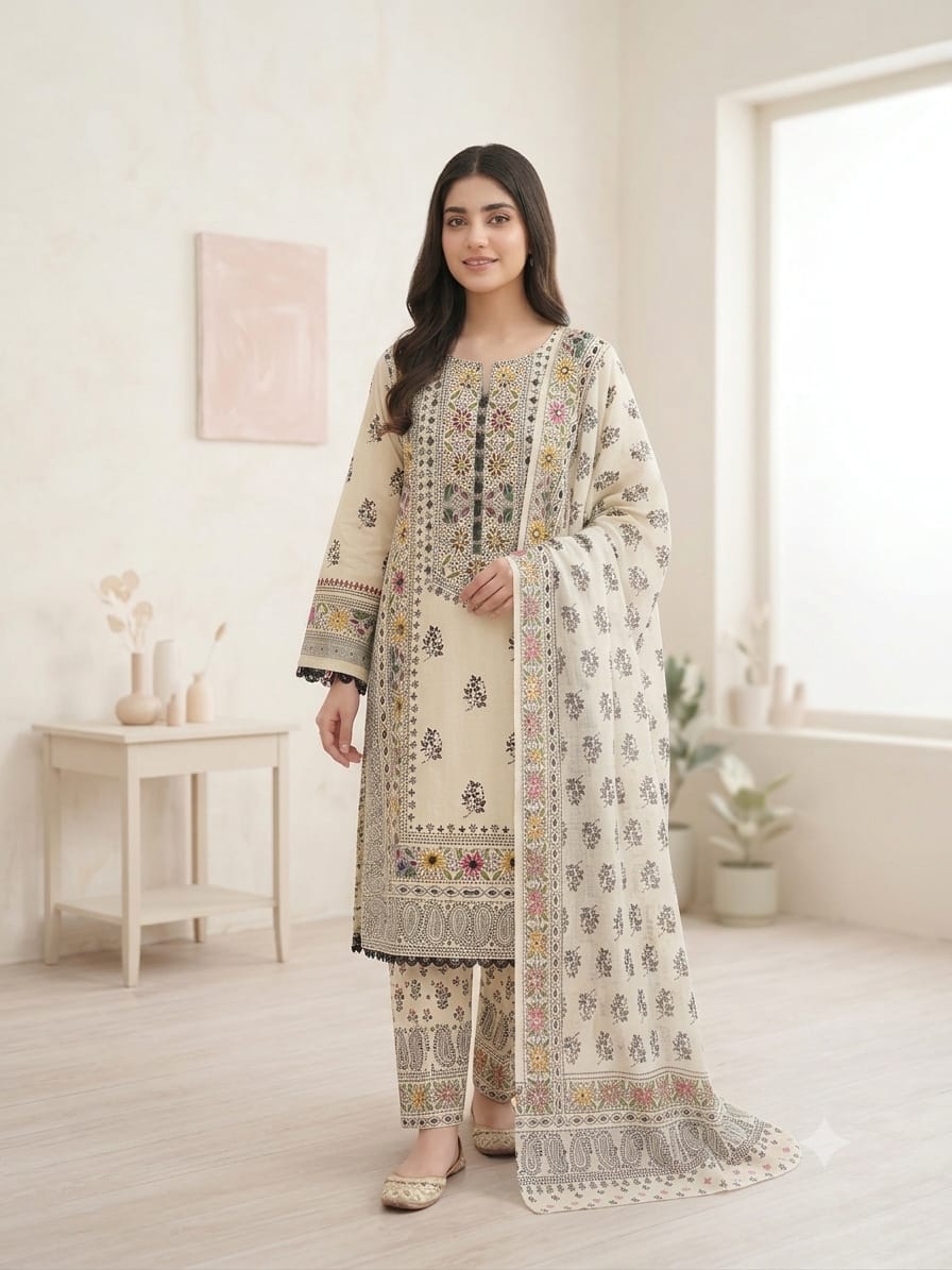Embroidered Stitch 3pc