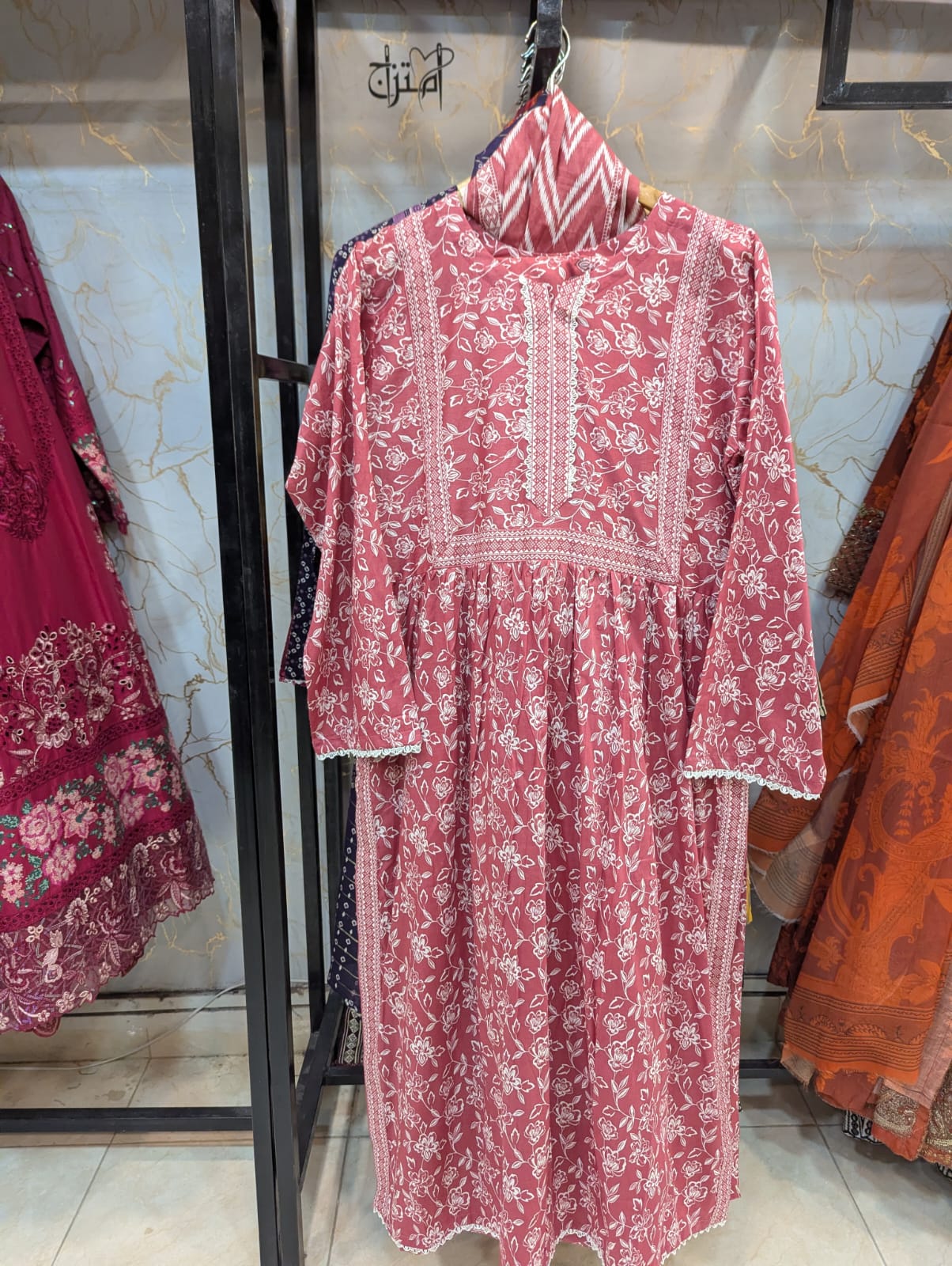 Lawn Frock Stitch 3pc
