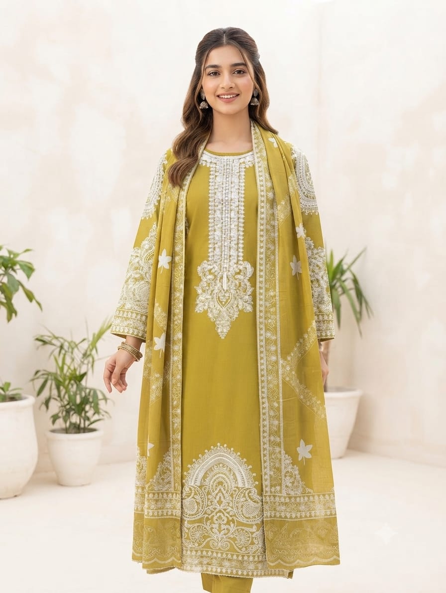 Embroidered Stitch 3pc