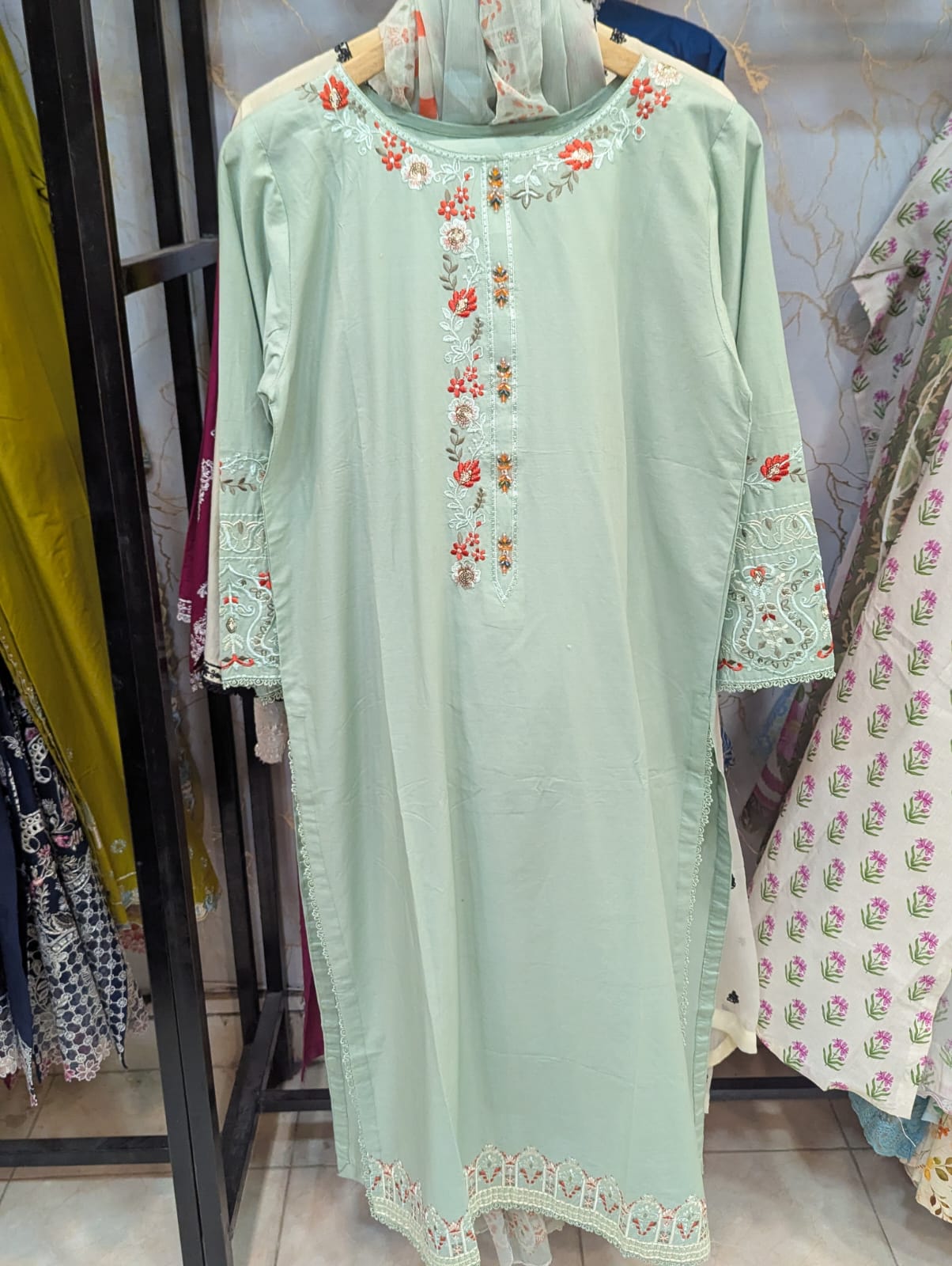 Embroidered 3pc stitch suit