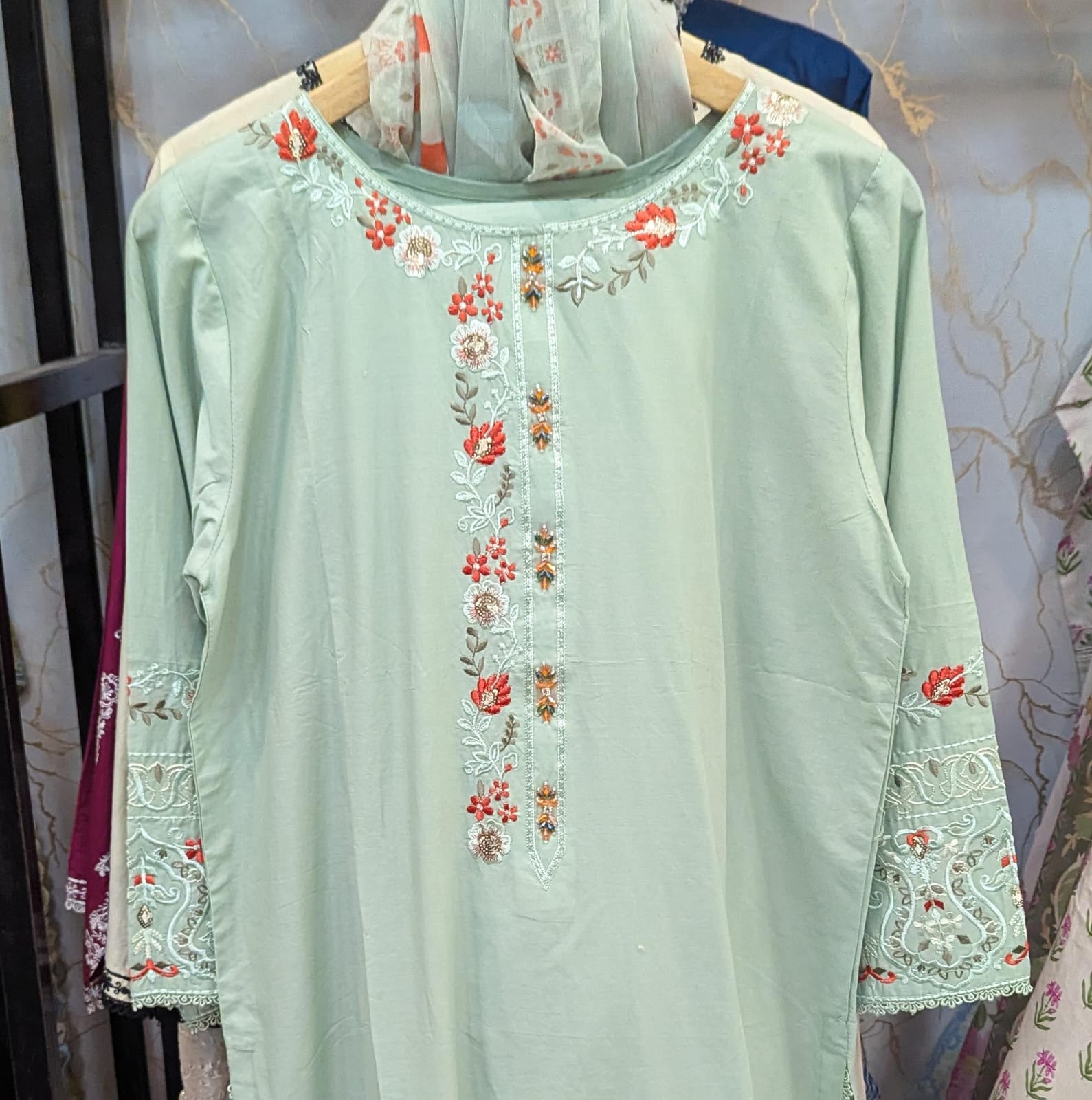 Embroidered 3pc stitch suit
