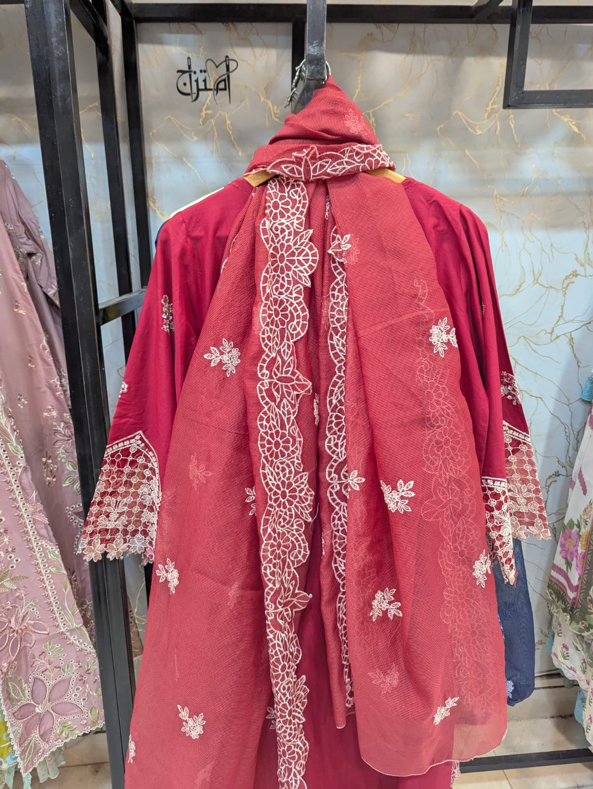 Embroidered Stitch  3pc Suit