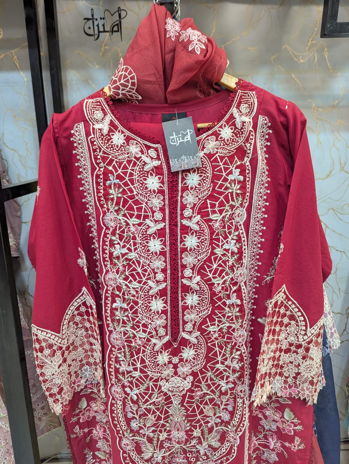 Embroidered Stitch  3pc Suit