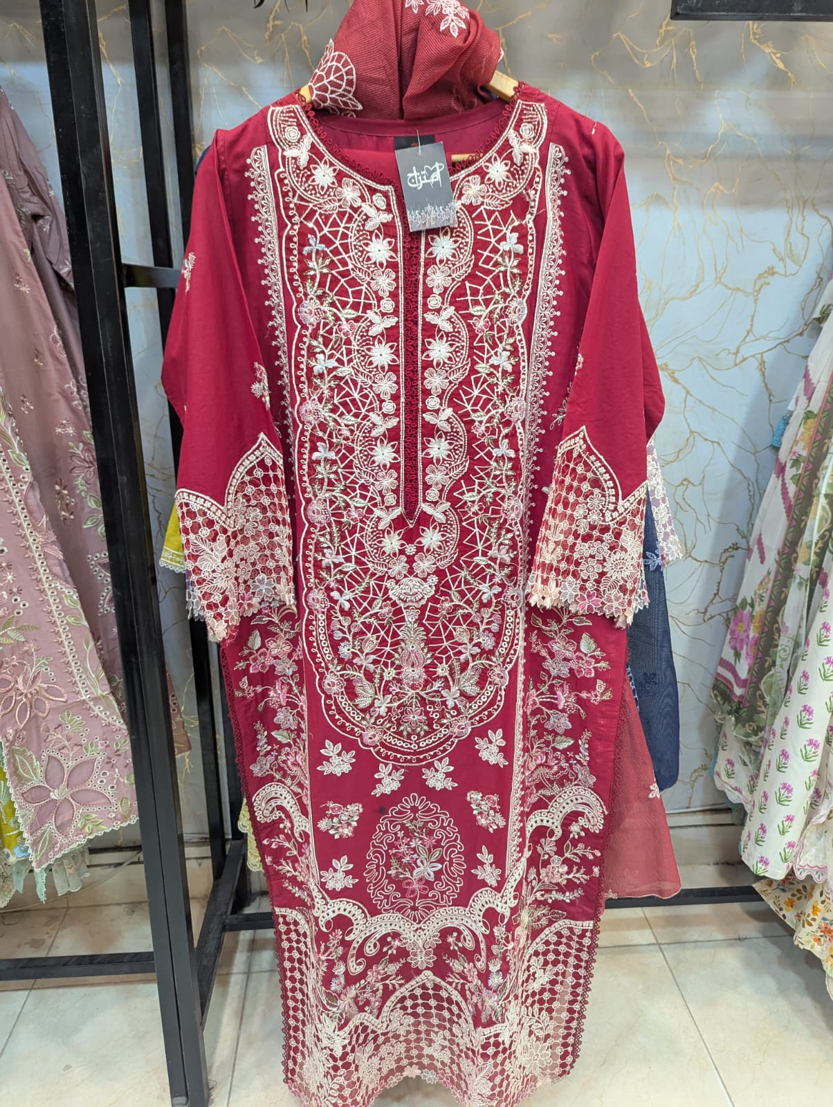Embroidered Stitch  3pc Suit