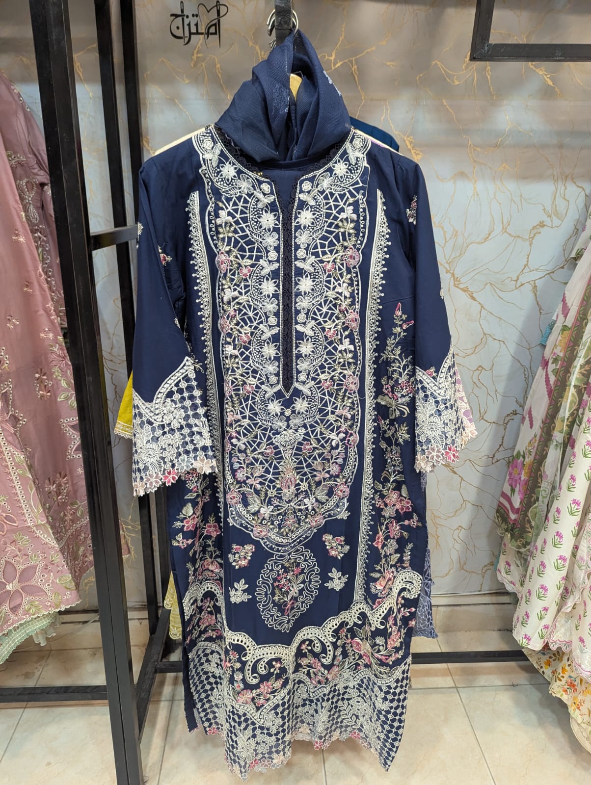 Embroidered Stitch  3pc  Suit