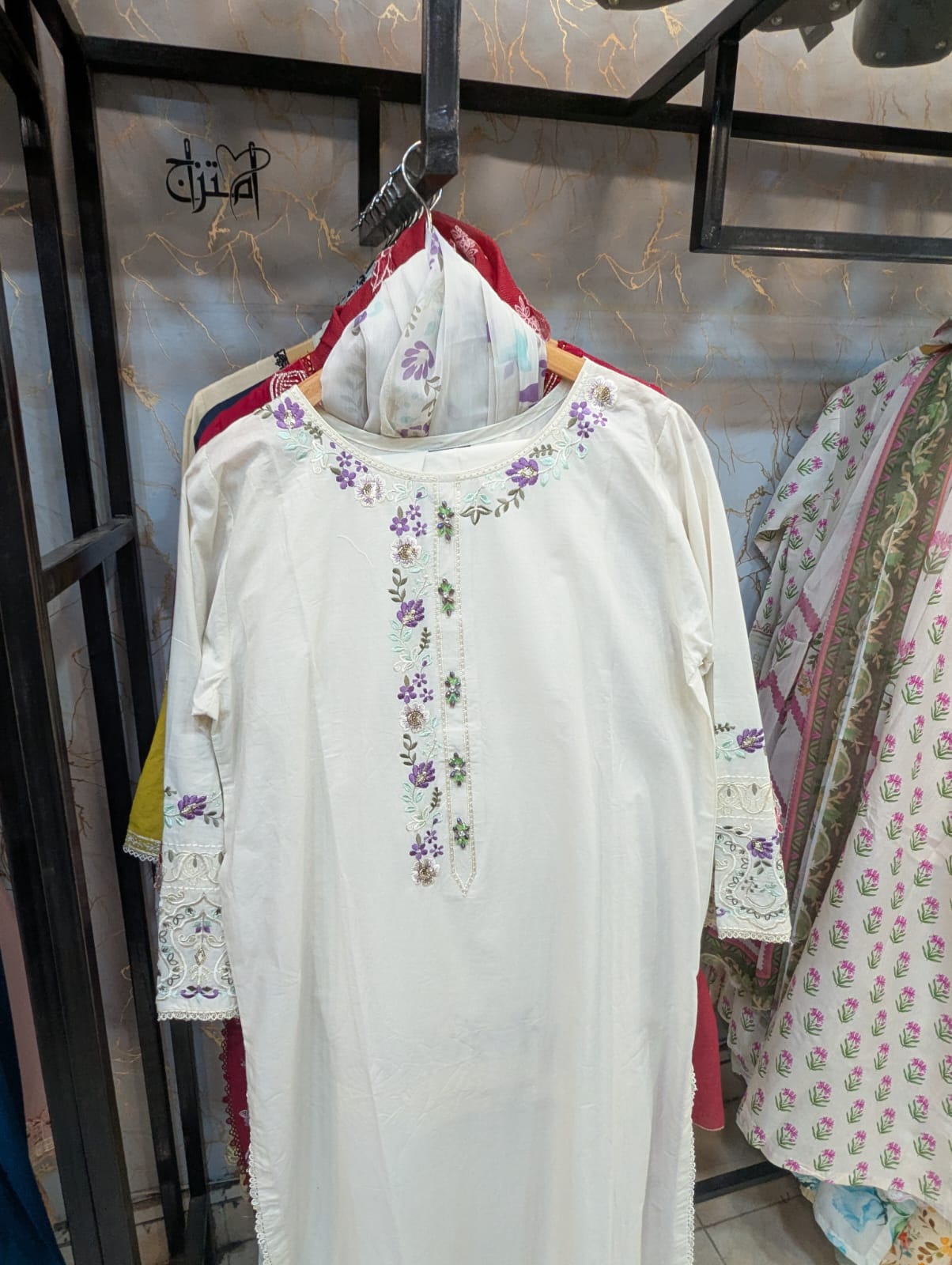 Embroidered Stitch 3pc Suit