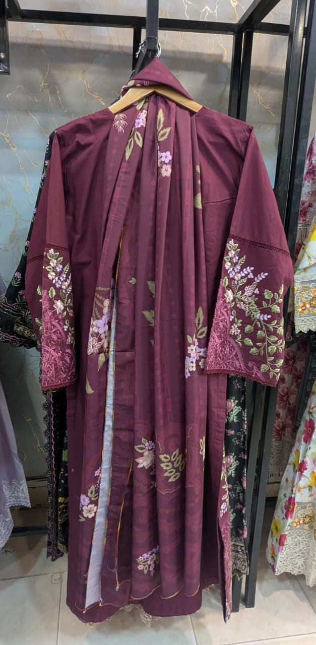 Winter Cotton Embroidered Stitch 3pc
