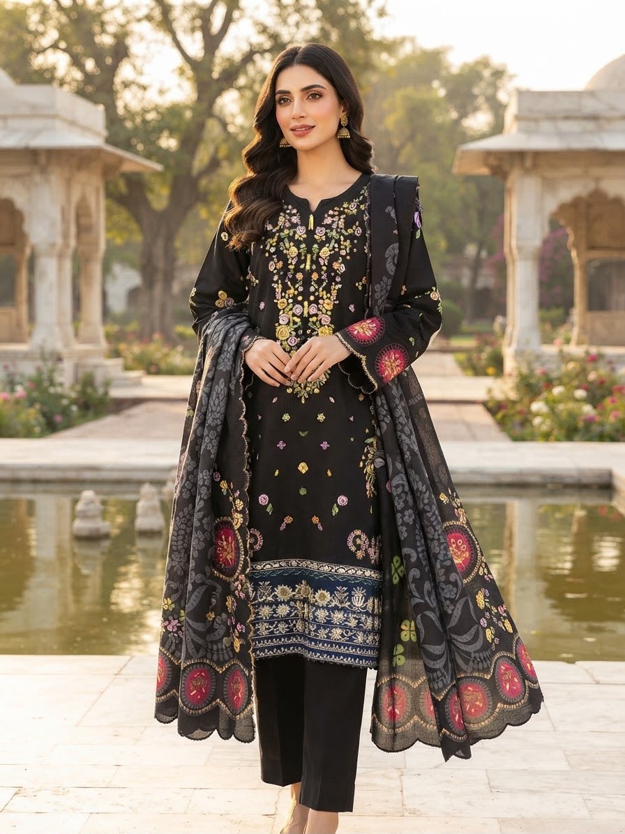 Winter Khaddar Embroidered Stitch 3pc