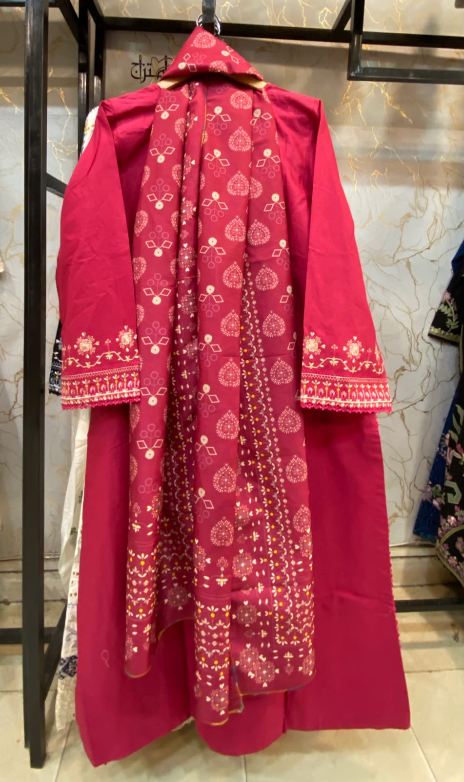 Winter Cotton Embroidered Stitch 3pc