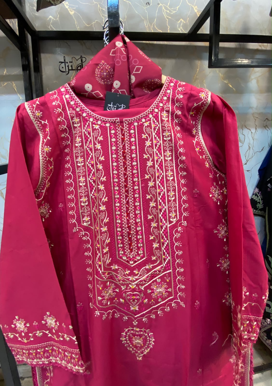 Winter Cotton Embroidered Stitch 3pc